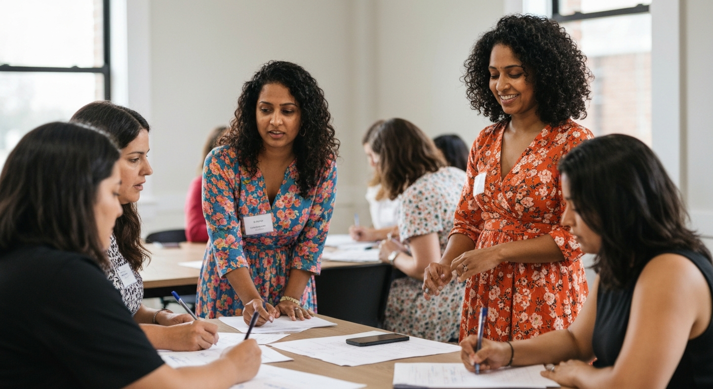 Women participating in experiential learning
