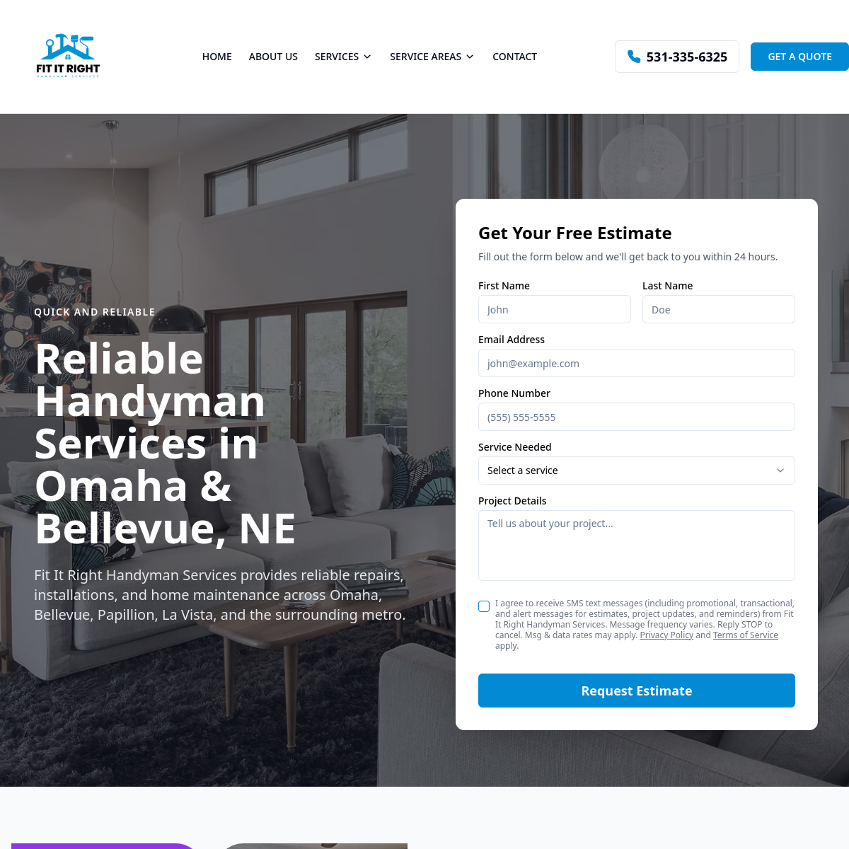 Fit It Right Handyman website built by BlueTaip