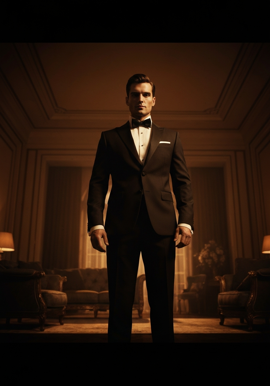 Tuxedo or dinner jacket on client