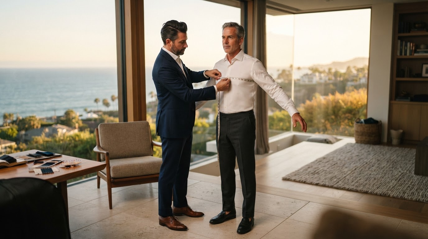 Authentic measurement and fabric selection moment