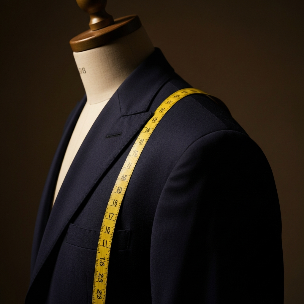 Measuring tape on shoulder
