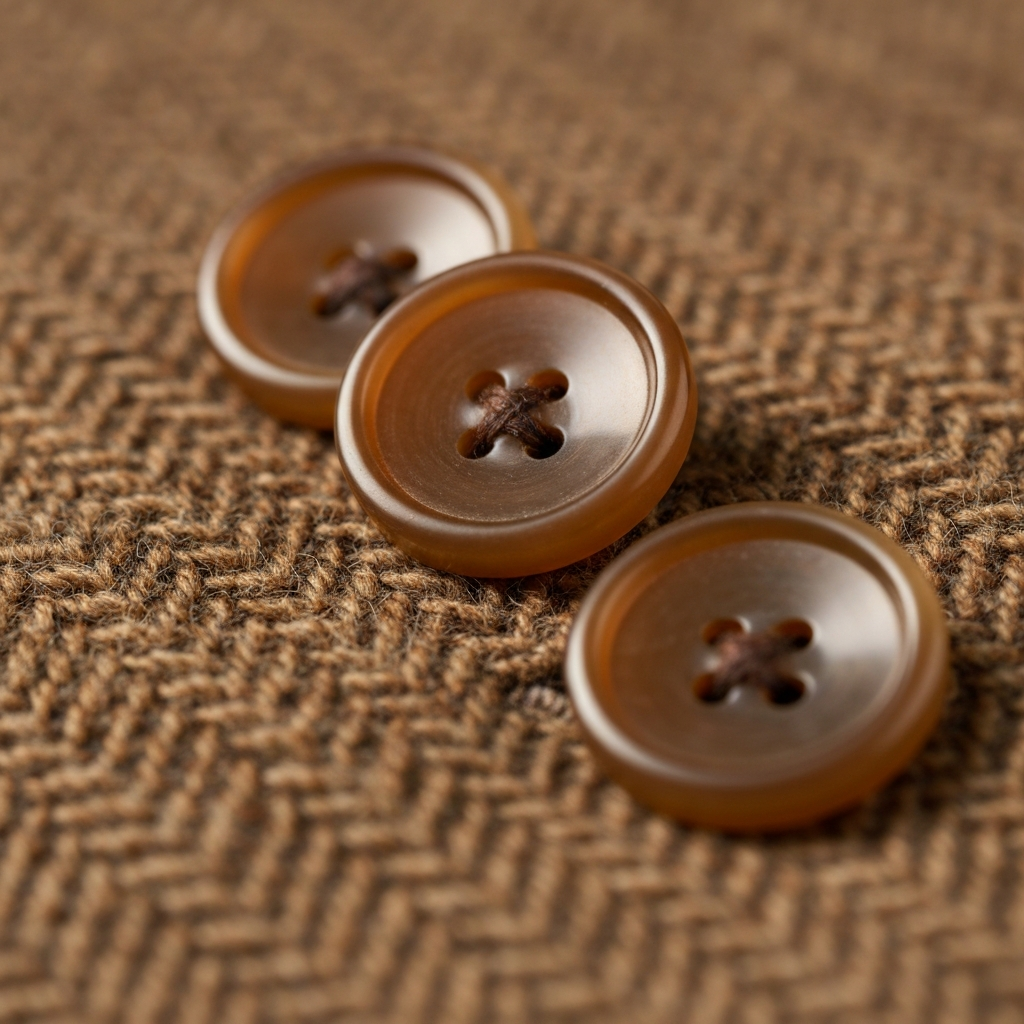 Horn buttons on tweed