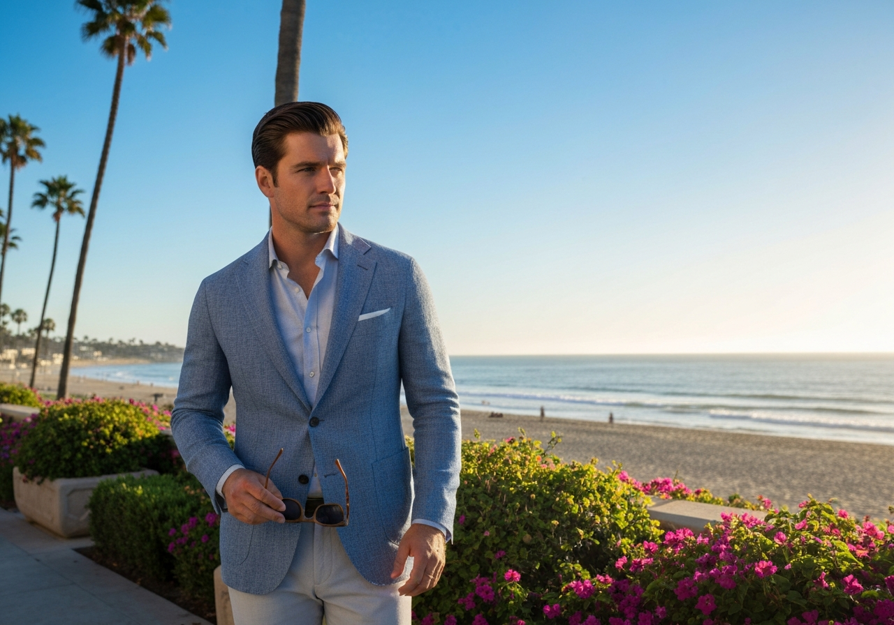 Bold colored sport coat detail