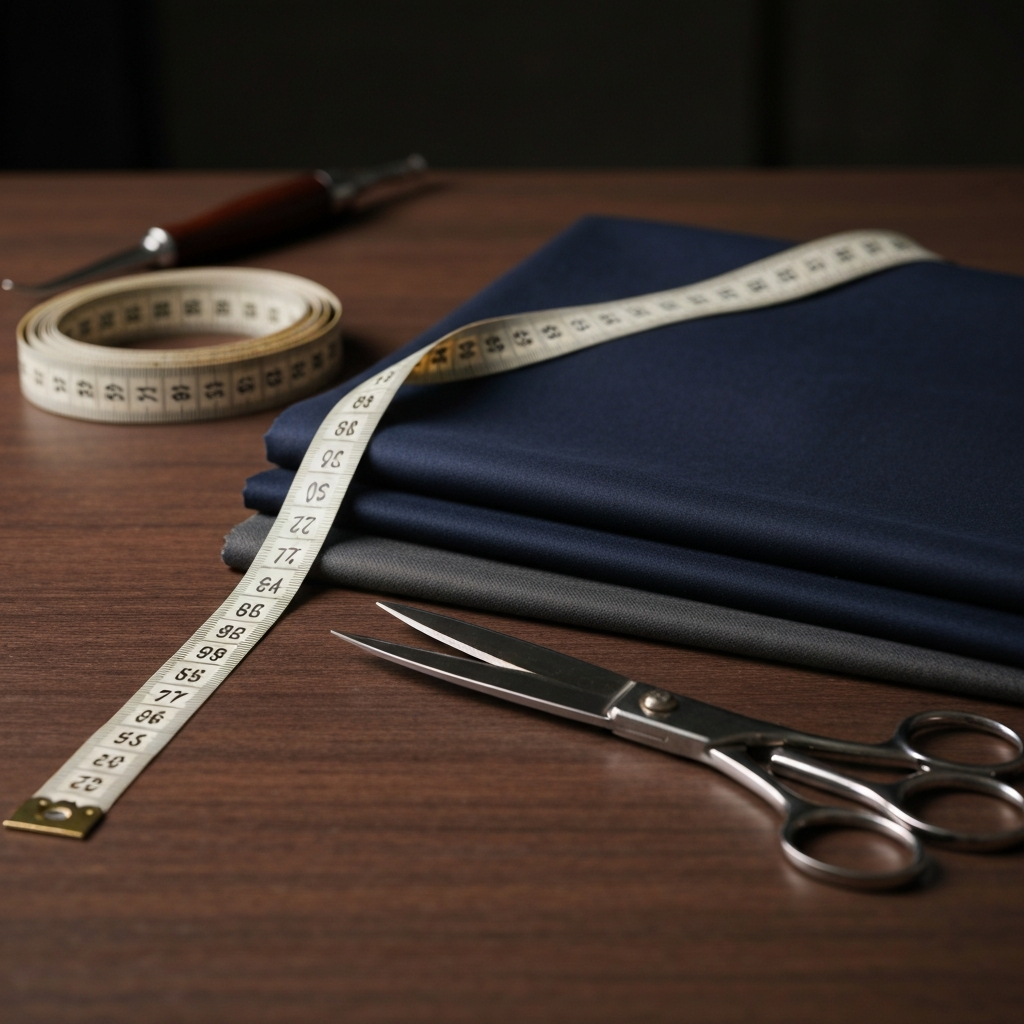 Brad's measuring tape and fabric swatches