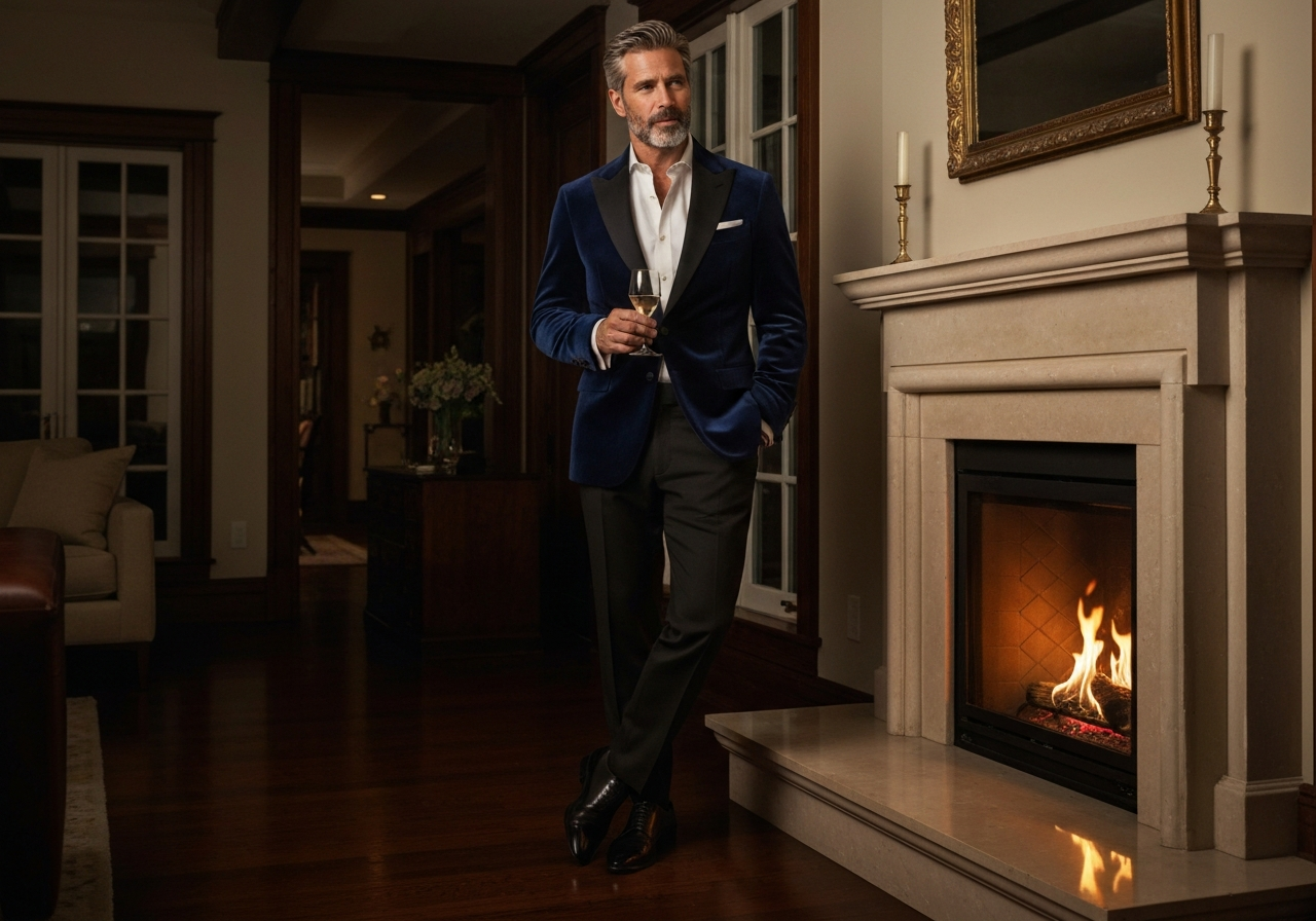 Tuxedo or dinner jacket detail