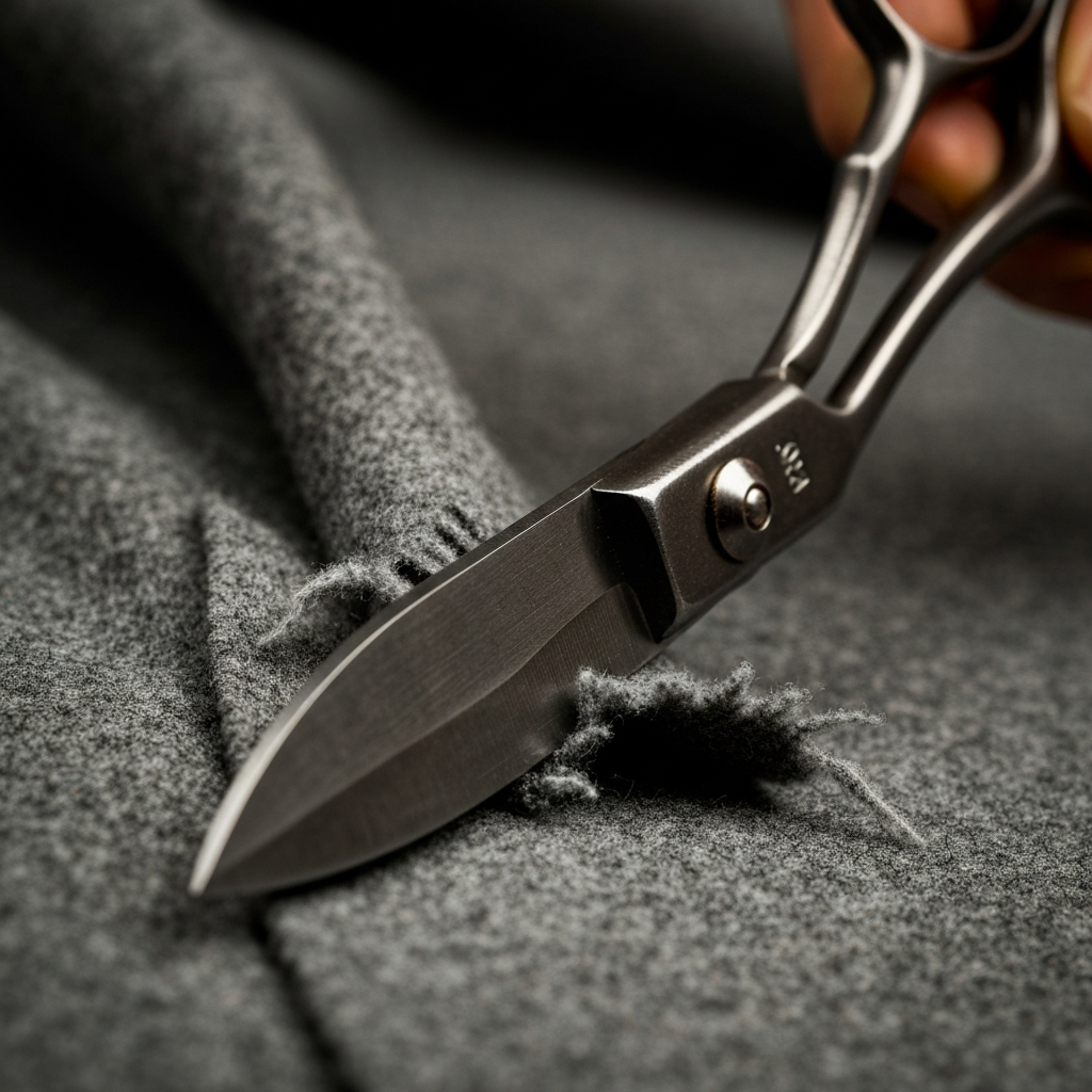 Cutting fabric with shears
