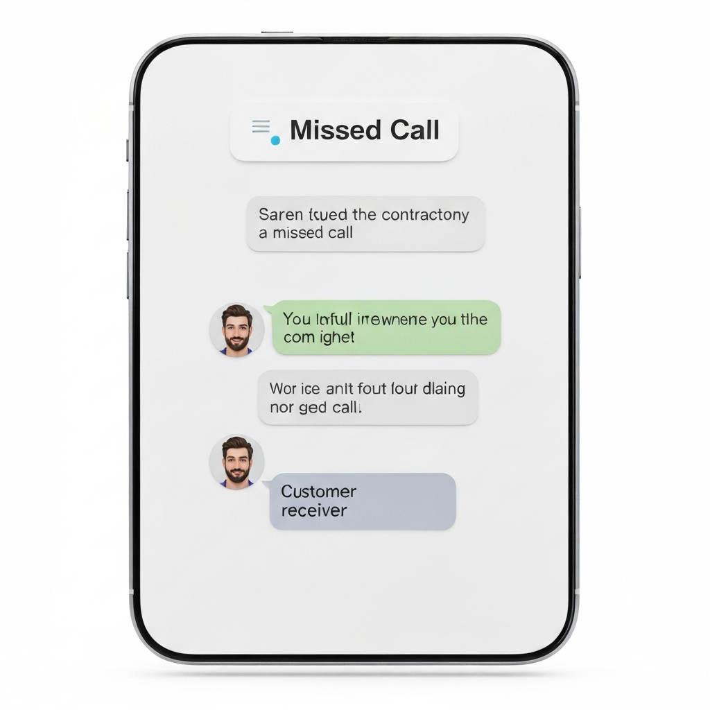 JobCapture System Missed Call SMS Mockup