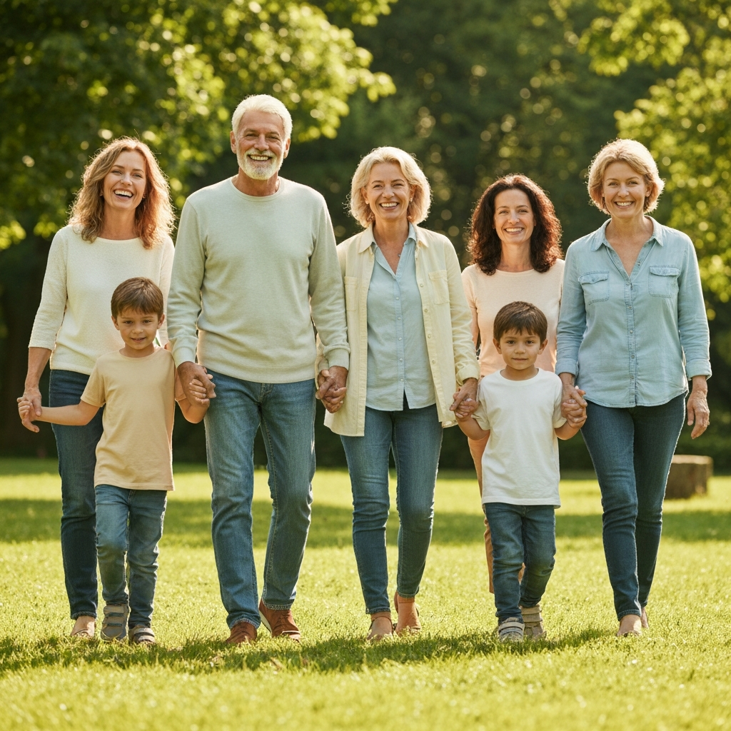 Family walking together