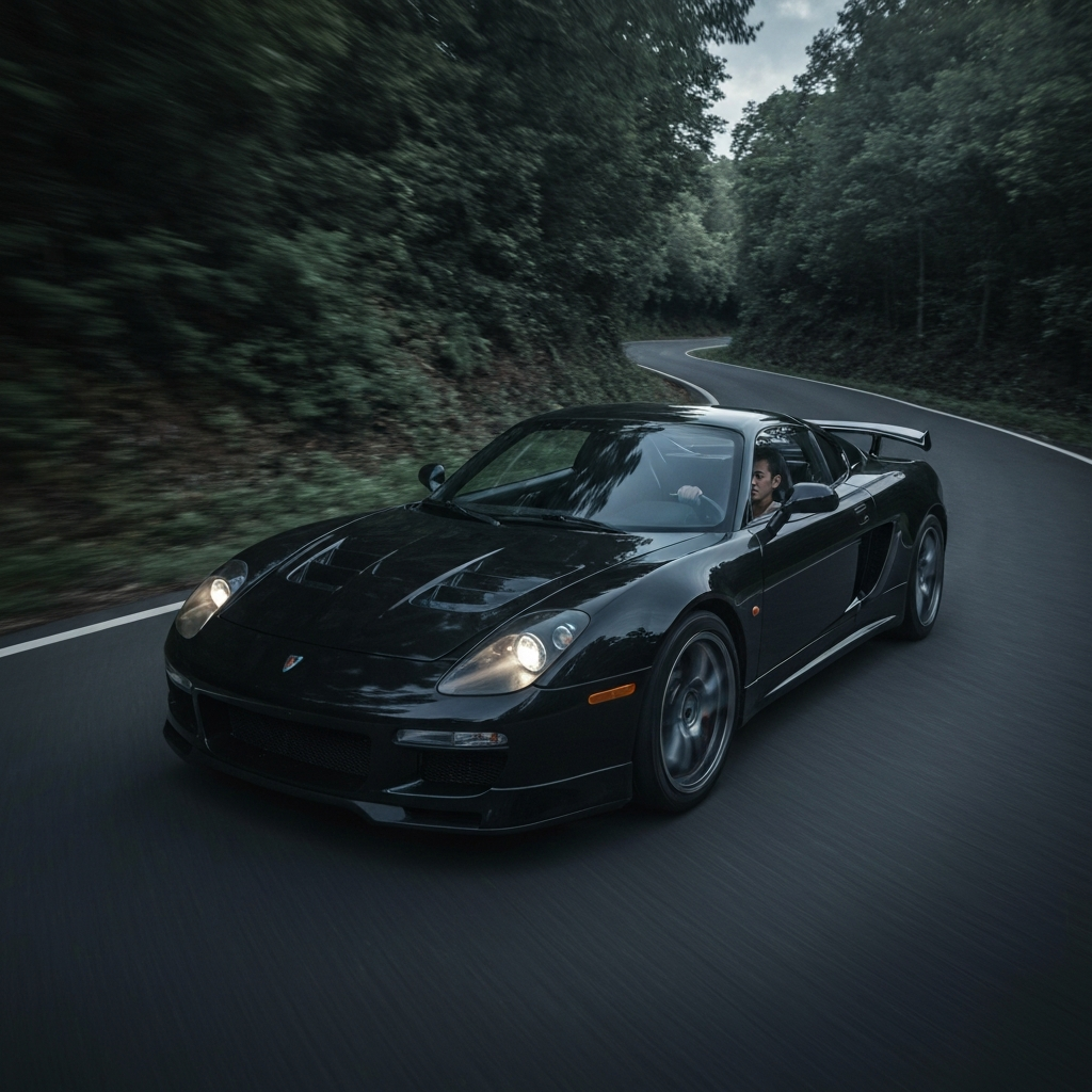 Sports car driving