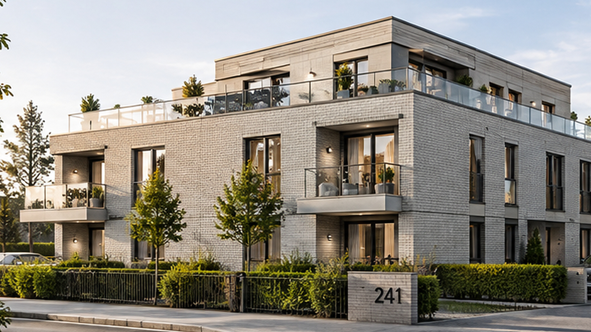 Visualisierung des Neubauprojekts mit sieben Wohnungen an der Gildehauser Straße 241 in Gronau