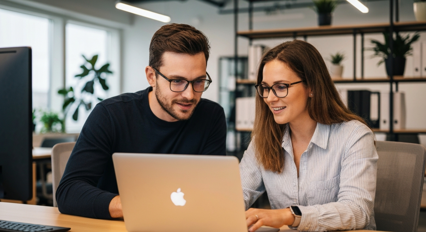 Marketing professionals collaborating