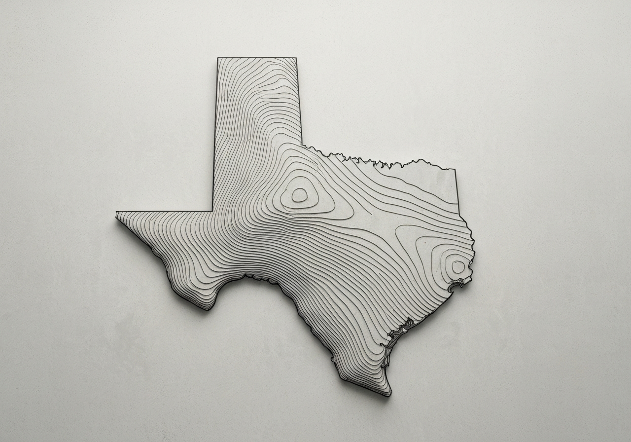 Texas map abstract