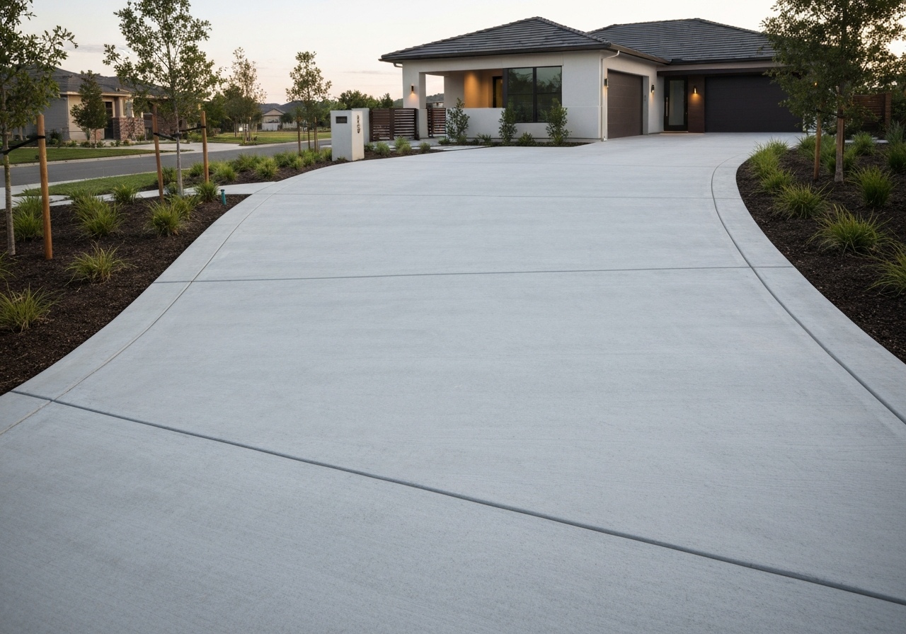 Concrete driveway installation