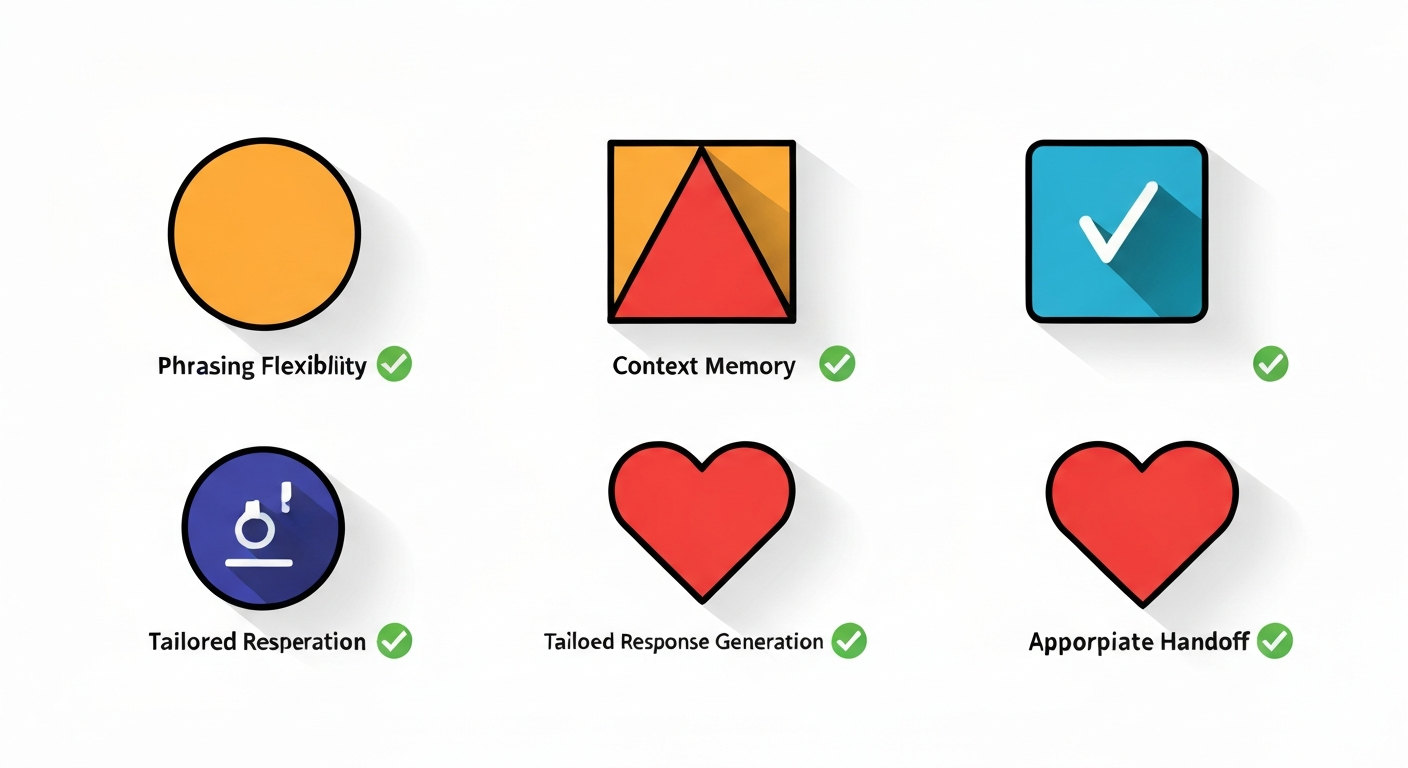 Graphic showing the four core capabilities that distinguish conversational AI from basic chatbots