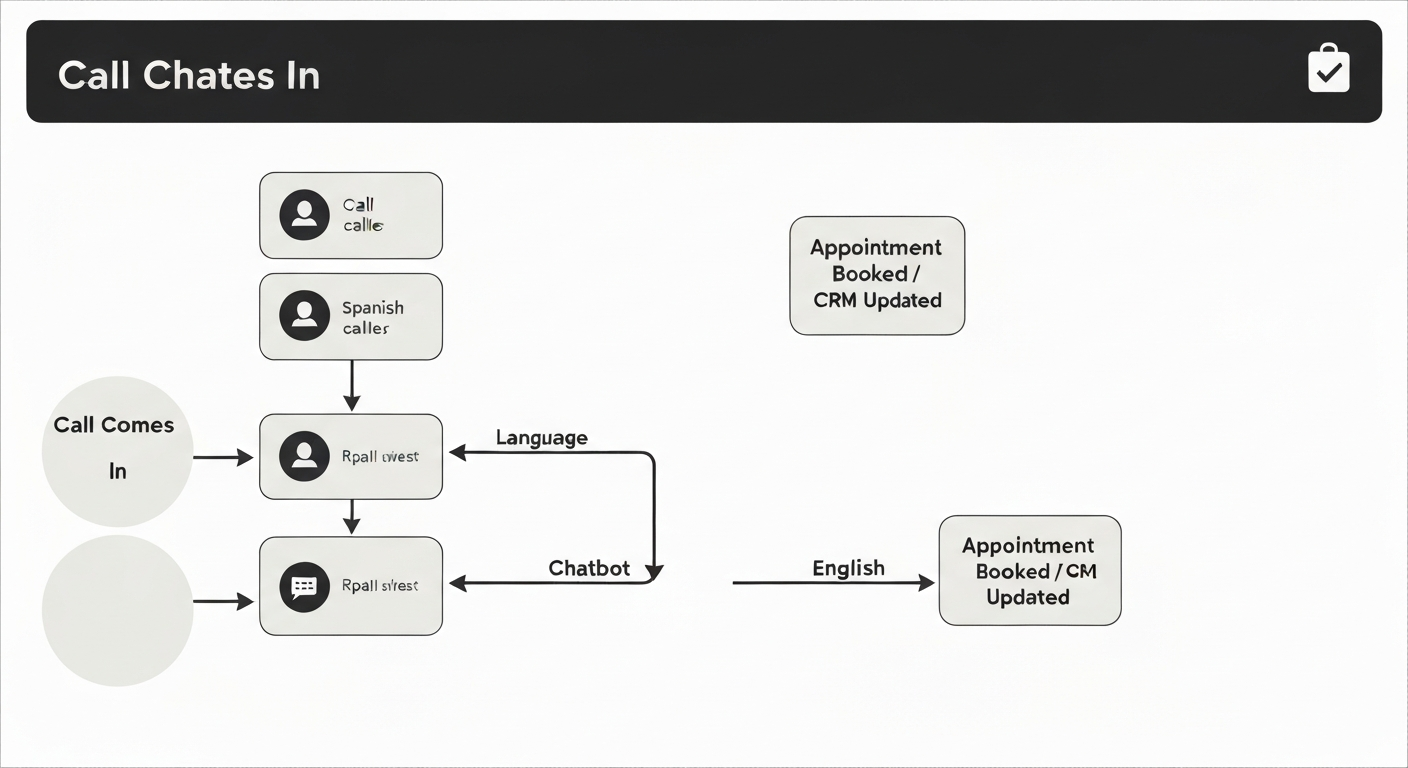 Diagram showing how an AI receptionist detects and responds in the caller's spoken language