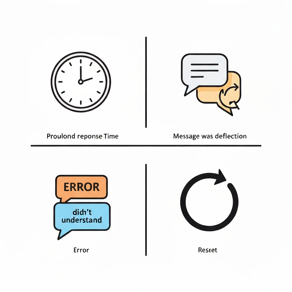 Checklist graphic showing common ways website chat widgets fail visitors