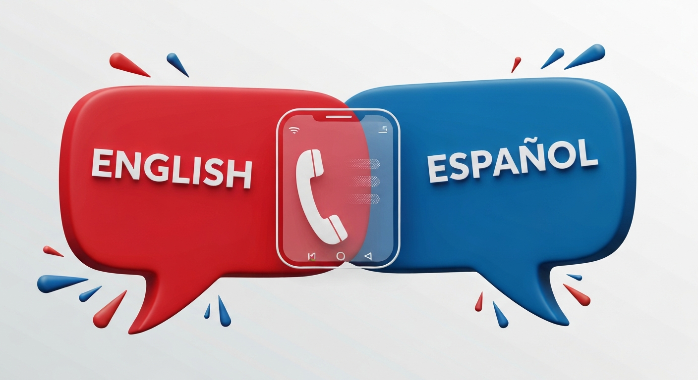 Graphic representing bilingual English and Spanish phone coverage for South Florida businesses