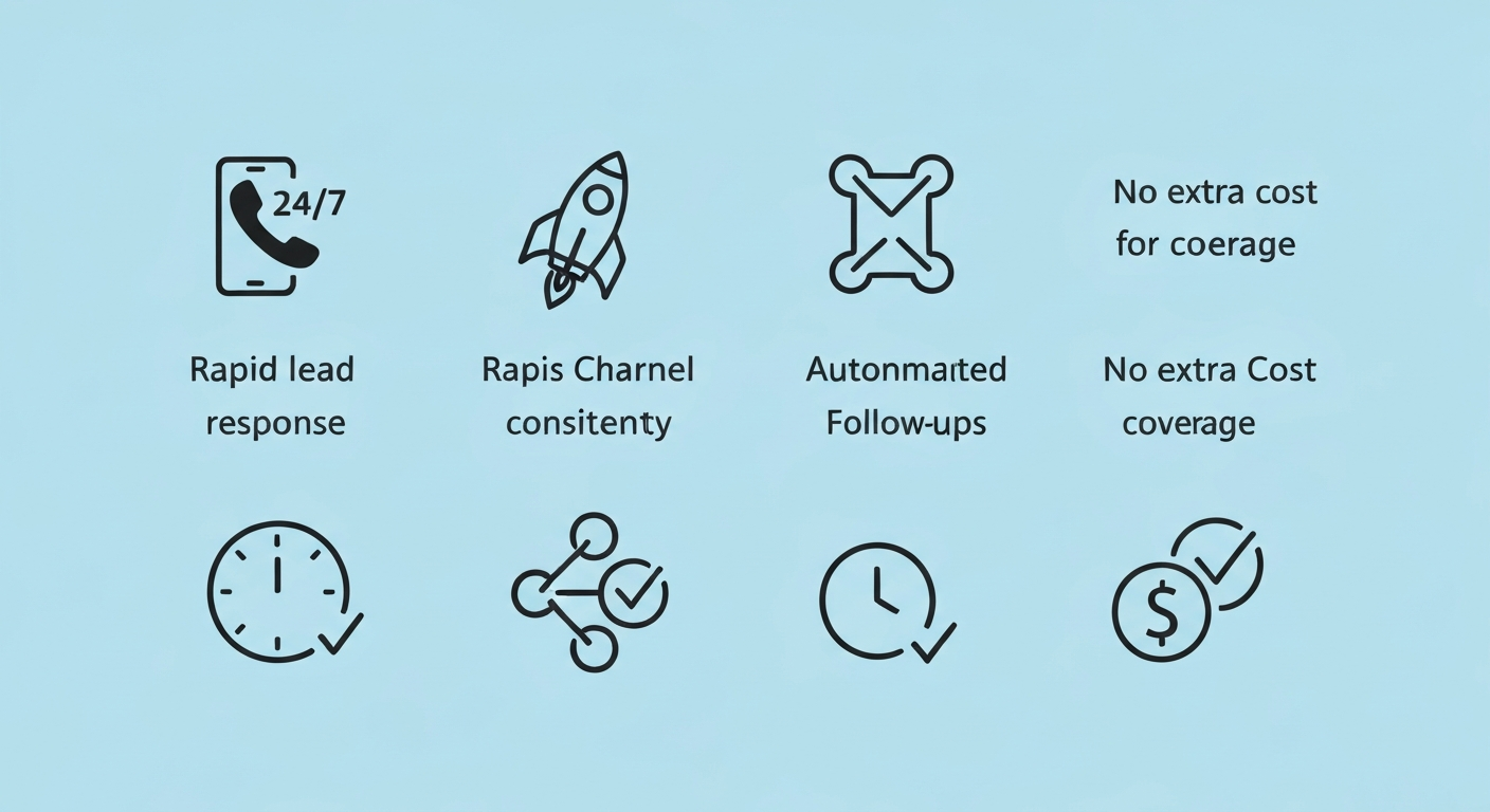 Checklist graphic showing capabilities of a business running on connected AI systems
