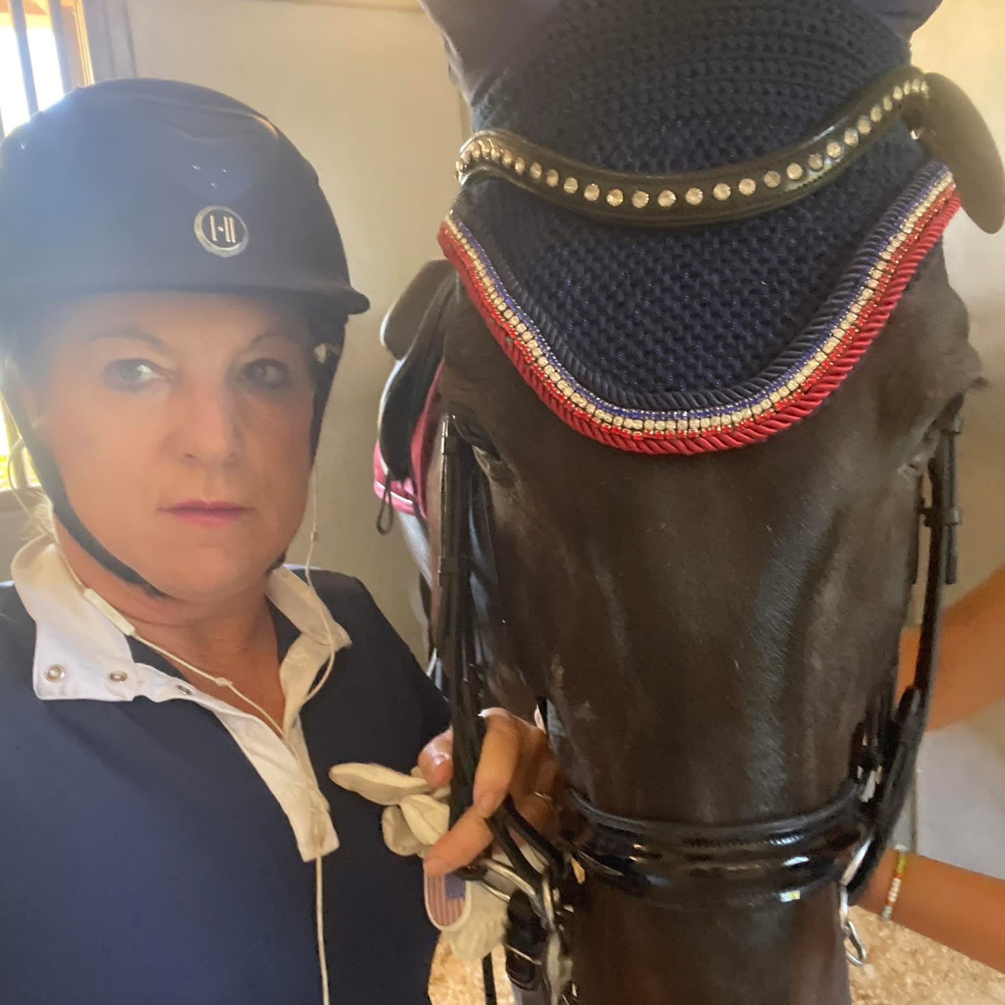 Rider with decorated Lusitano horse