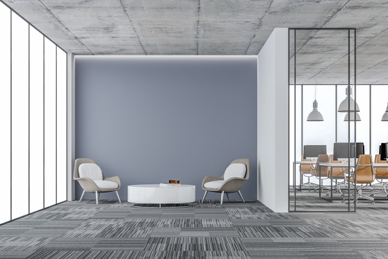 Commercial carpet tiles installed in a Melbourne office fitout