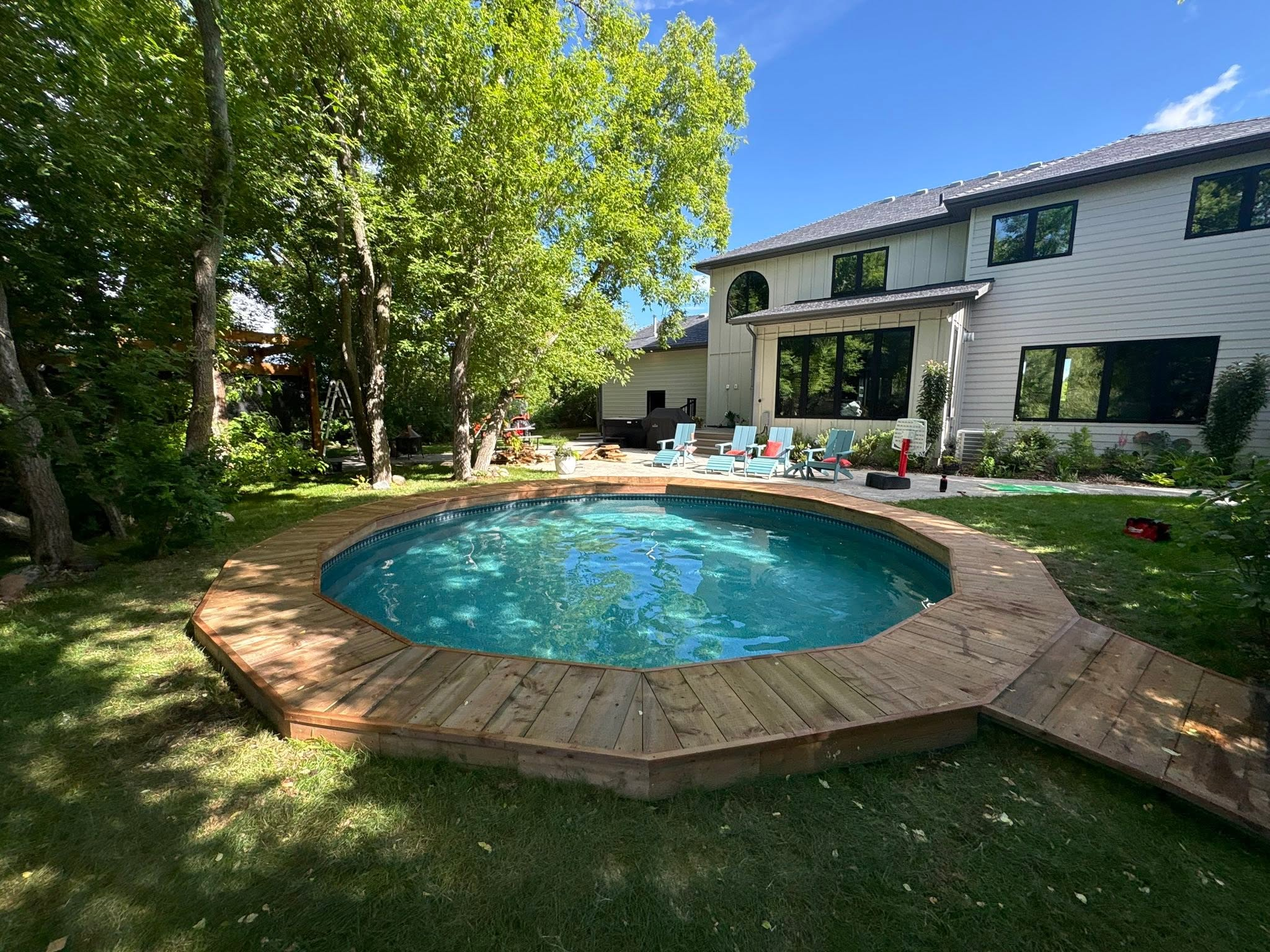 Custom deck and outdoor improvement project by CMB Handyman Services in Saskatoon