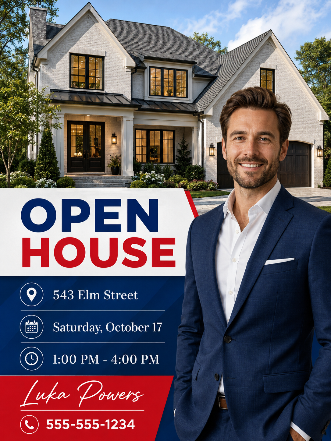 Open house promotion — AI-generated creative example