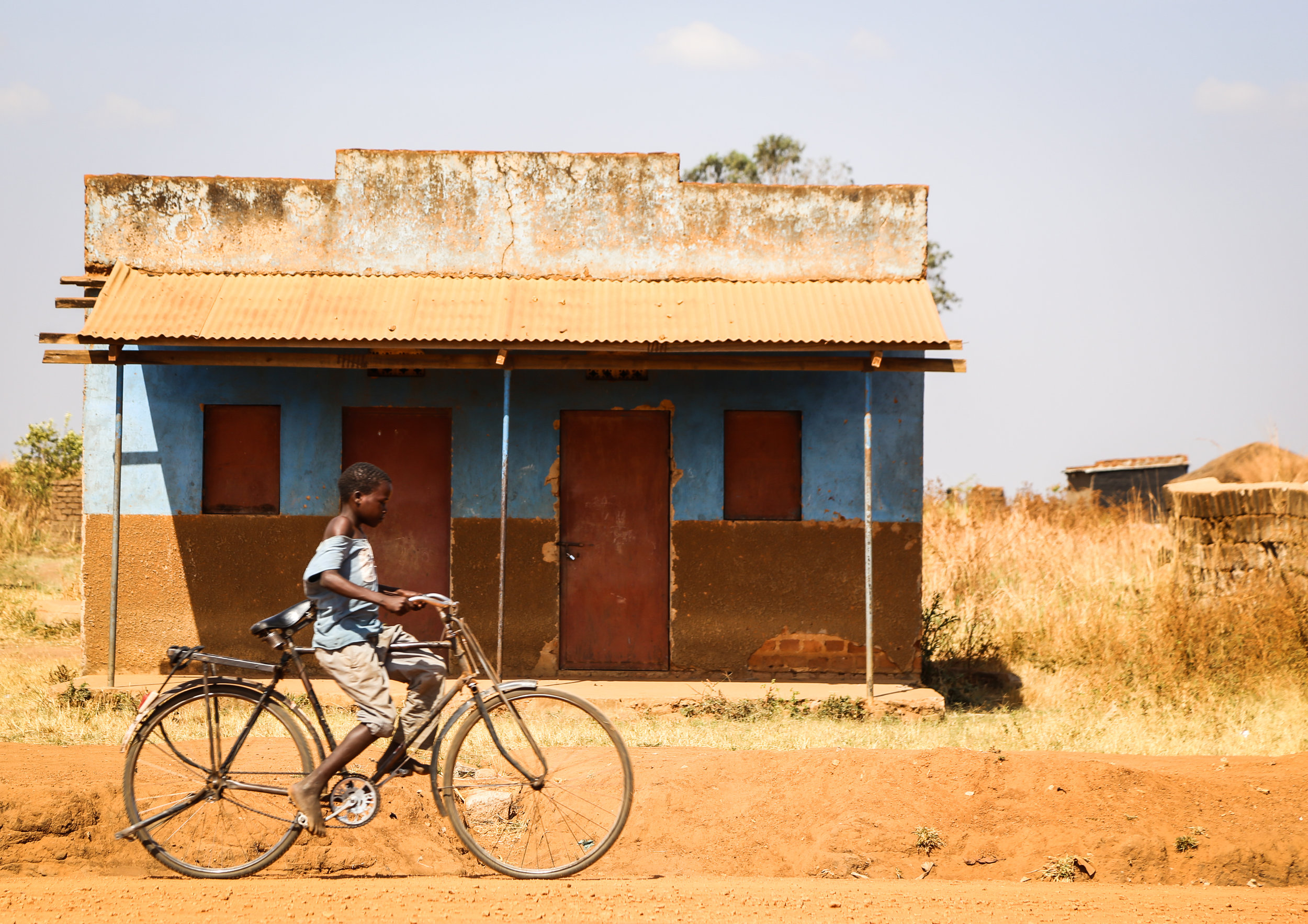 Boy on bicycle