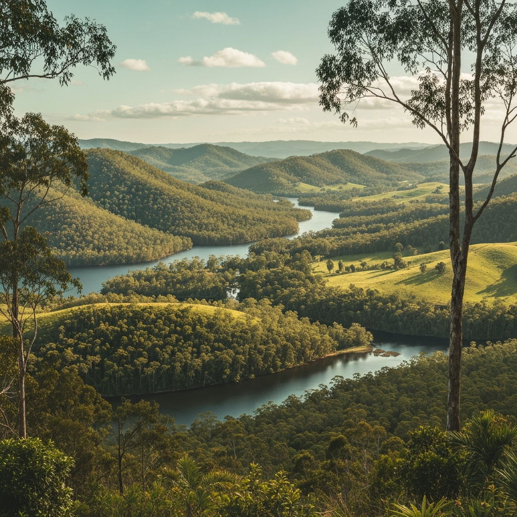 Mooloolah Valley landscape in Sunshine Coast Hinterland