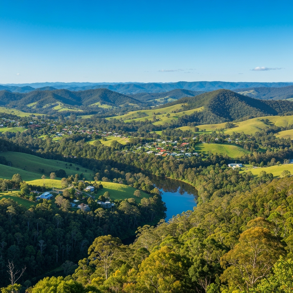 Maleny landscape in Sunshine Coast Hinterland