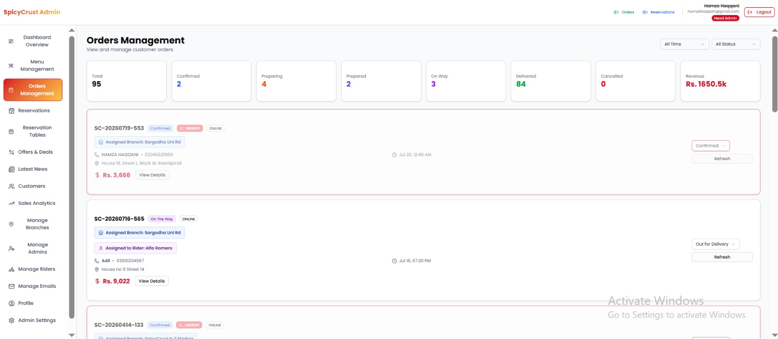 Orders Management