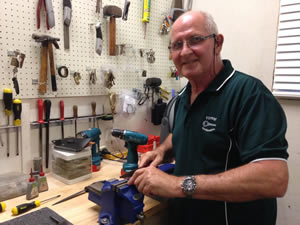 Mike in workshop