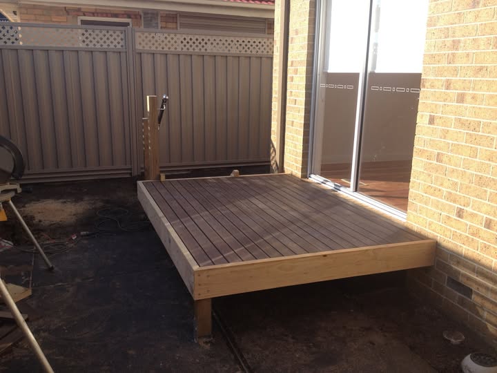 Custom decking step construction by RGH Home Improvements