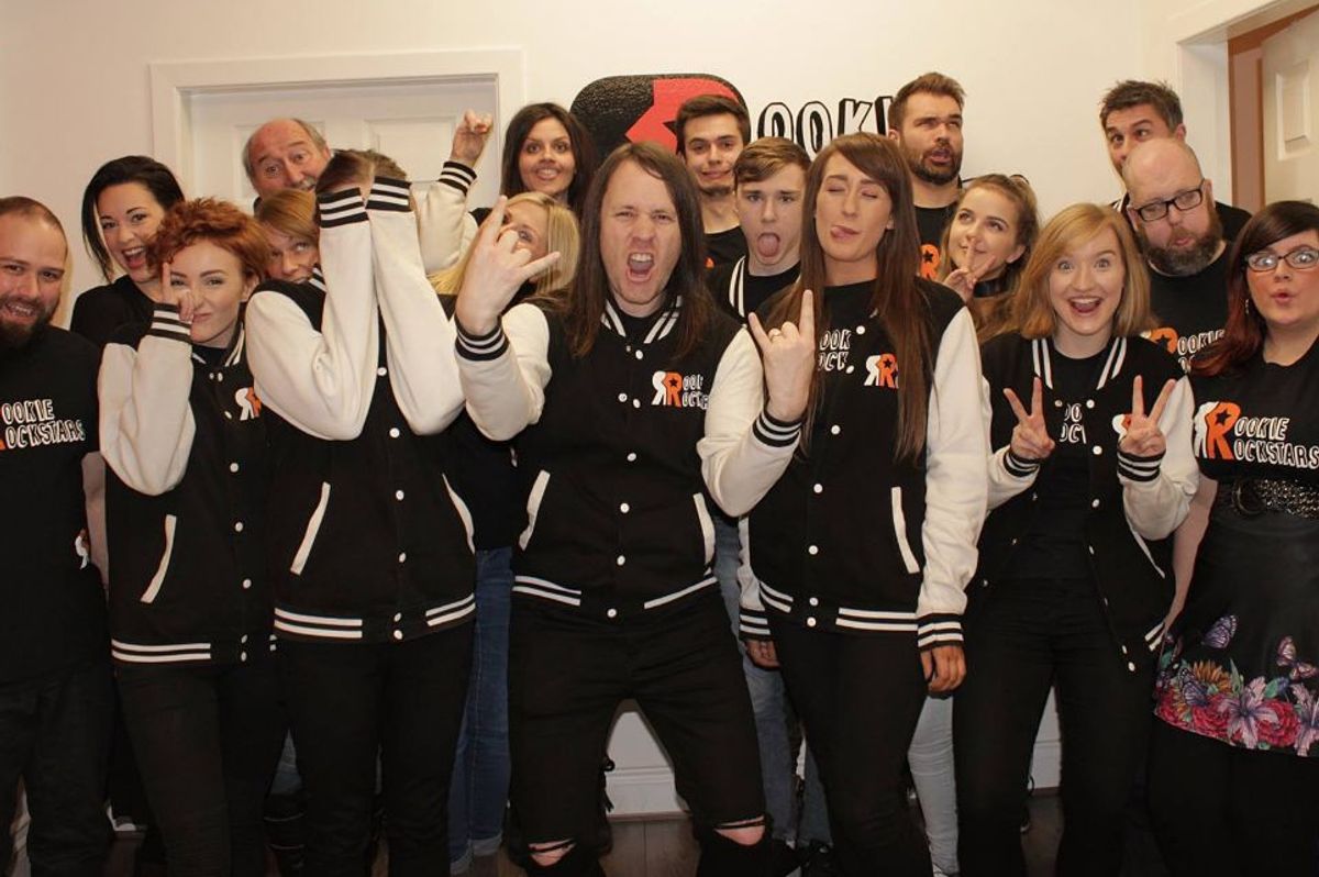 Dave Brackenridge with his team who work for rookie rockstars