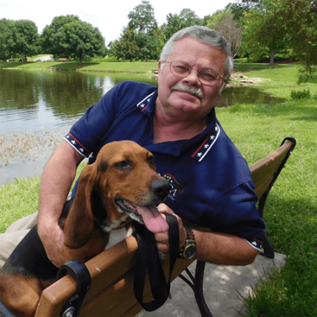 Neal St. Onge with his dog