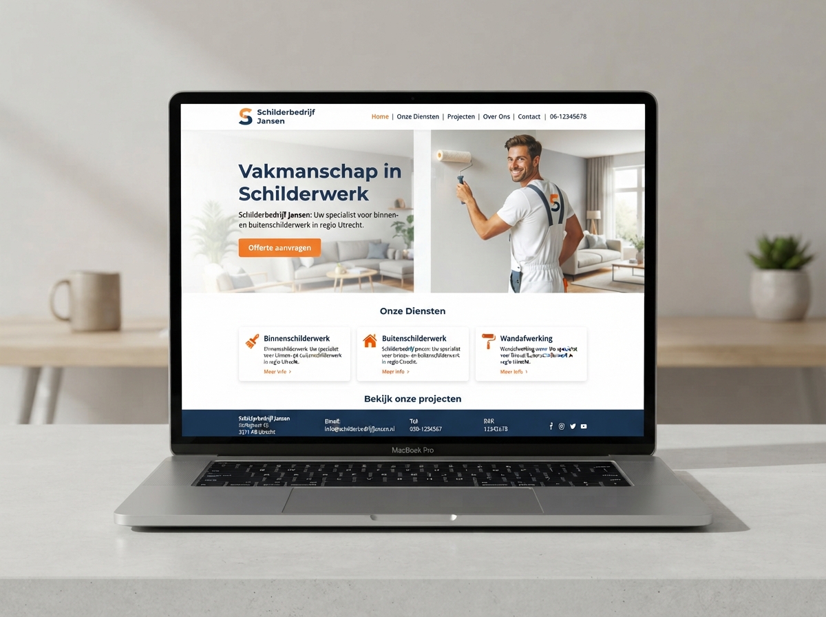 Website voorbeeld voor Schilderbedrijf