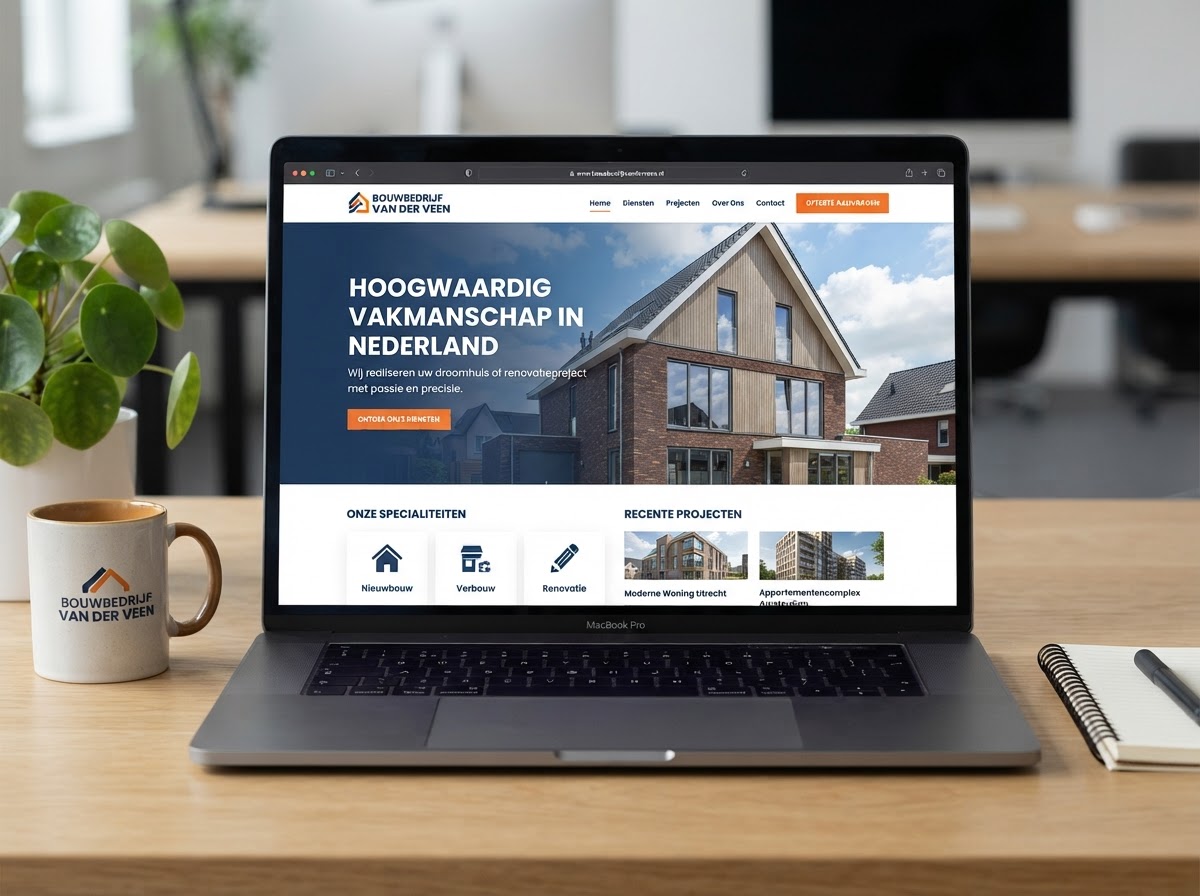 Website voorbeeld voor Bouwbedrijf