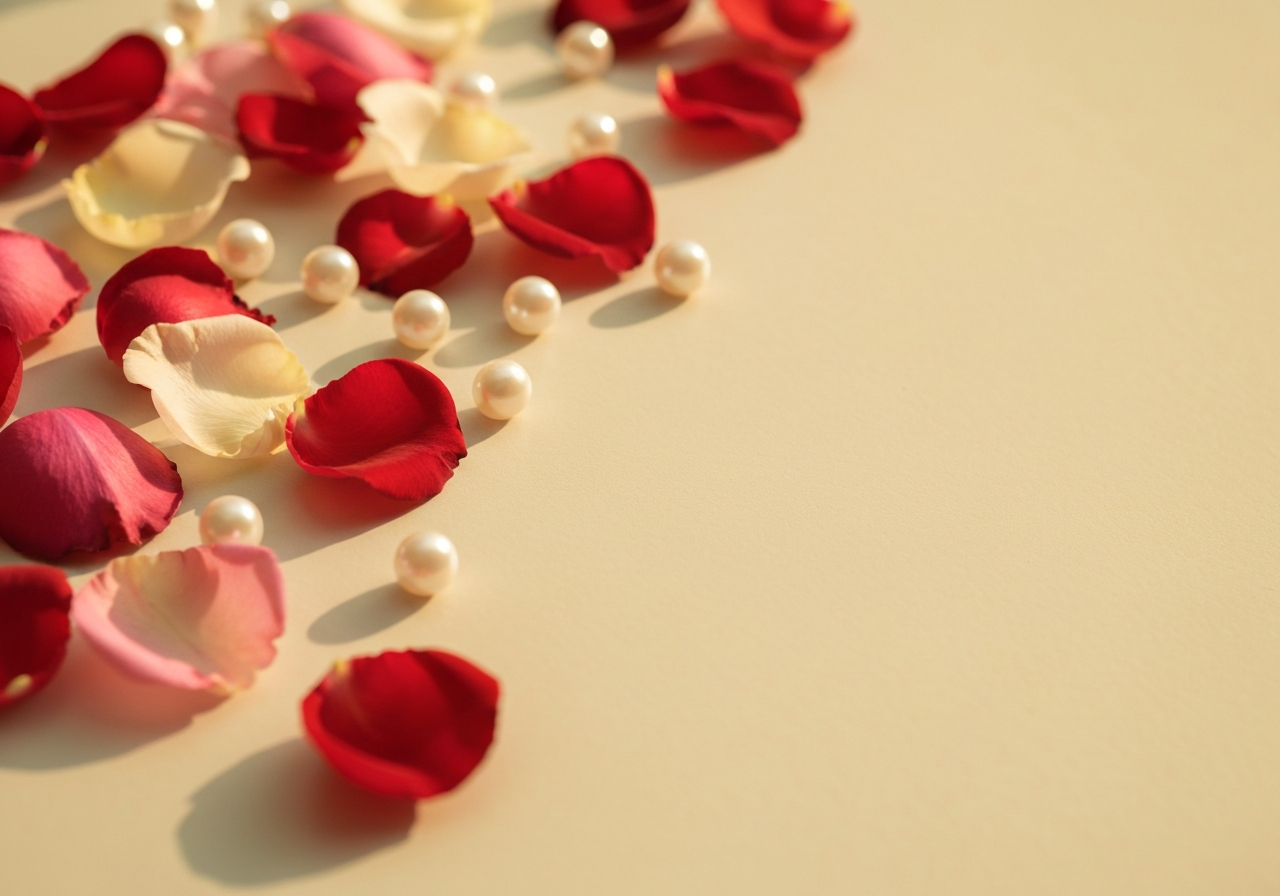 Rose petals and pearl tones