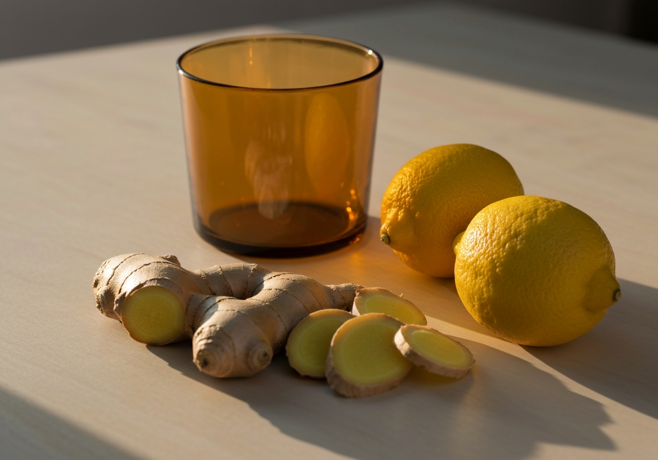 Sunrise light through amber glass