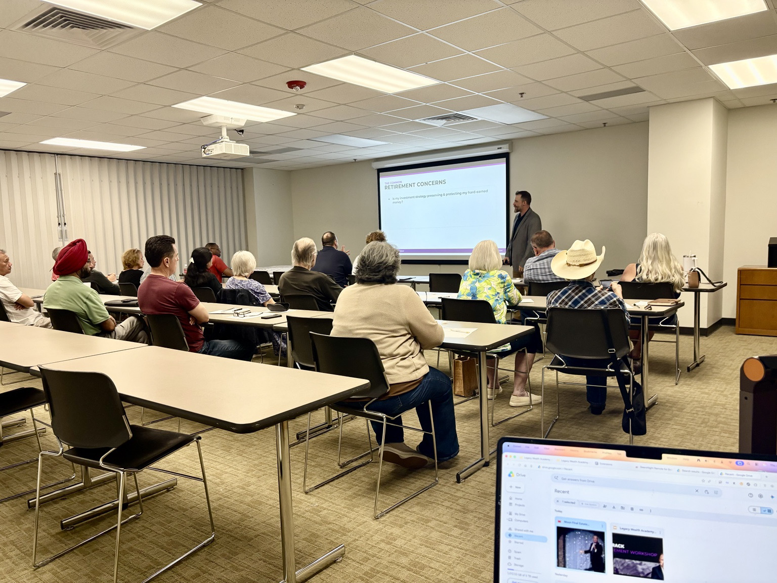 Mark Cassara hosting an interactive retirement workshop