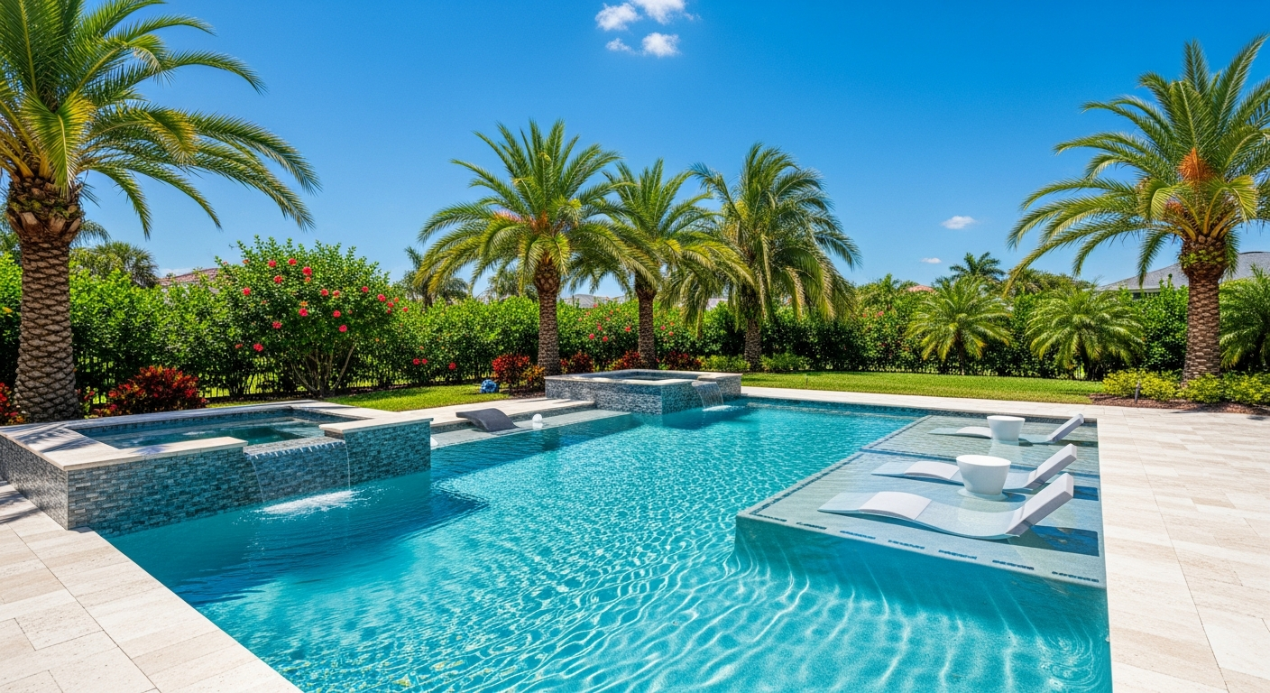 Beautiful backyard swimming pool