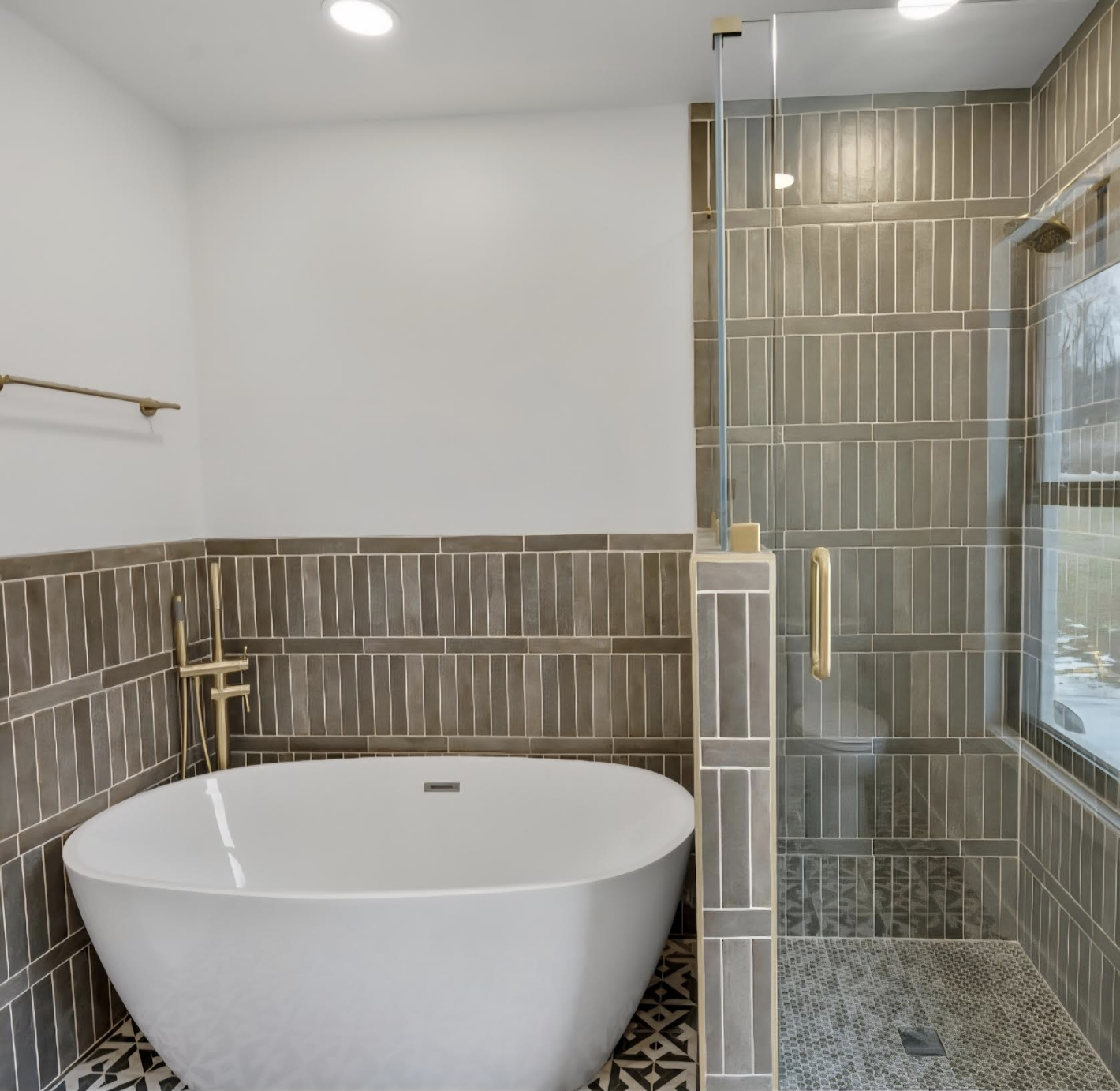 Spa Bath with Soaking Tub & Glass Shower project completed in Franklin, TN by C & X Construction