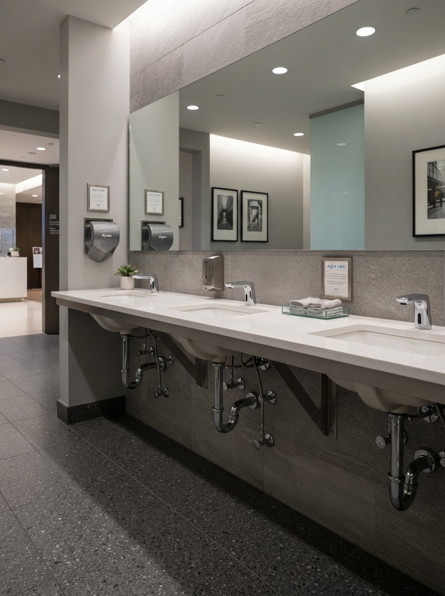Modern retail store and office building plumbing fixtures