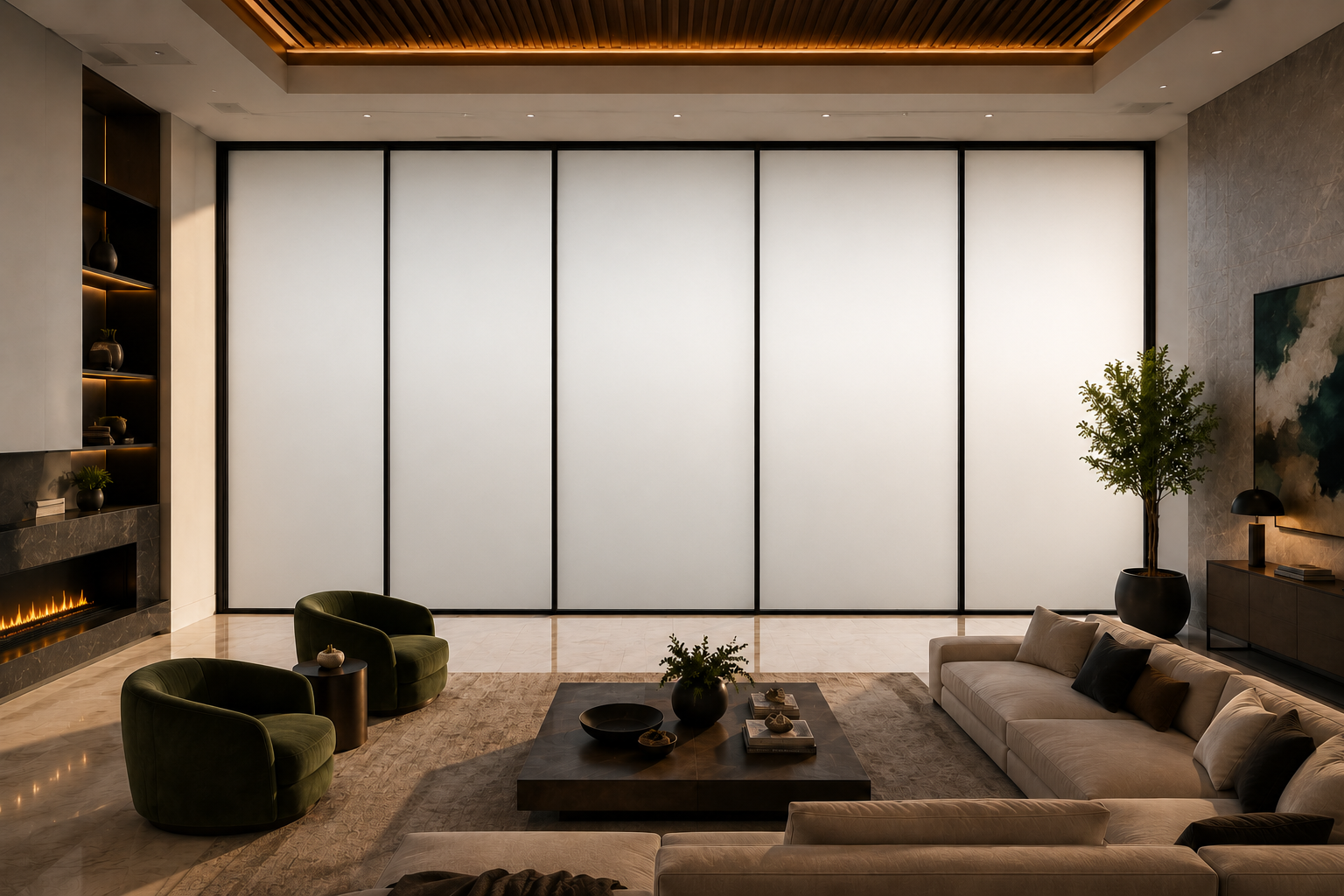 Luxury home interior frosted