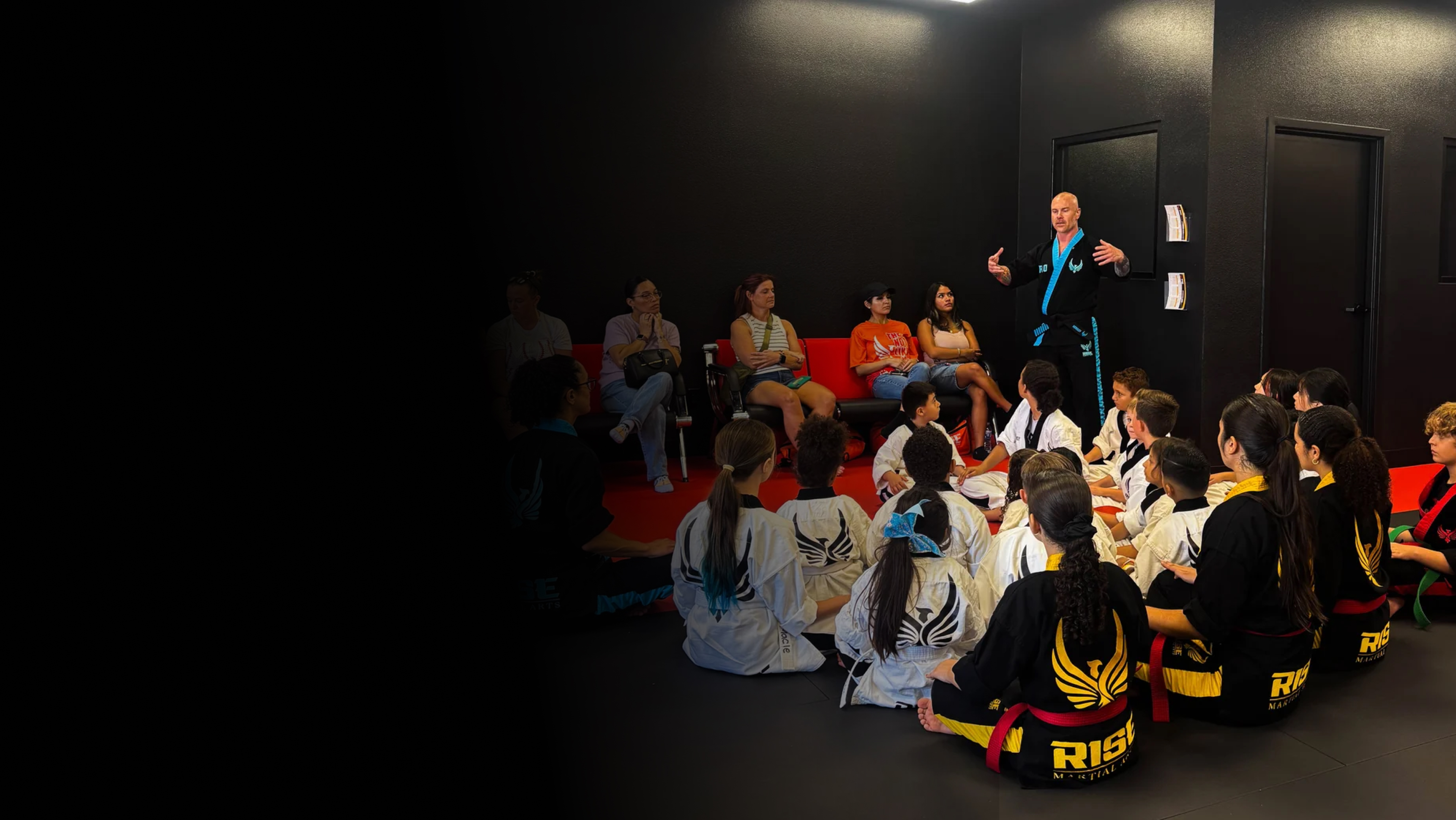 Kids practicing martial arts