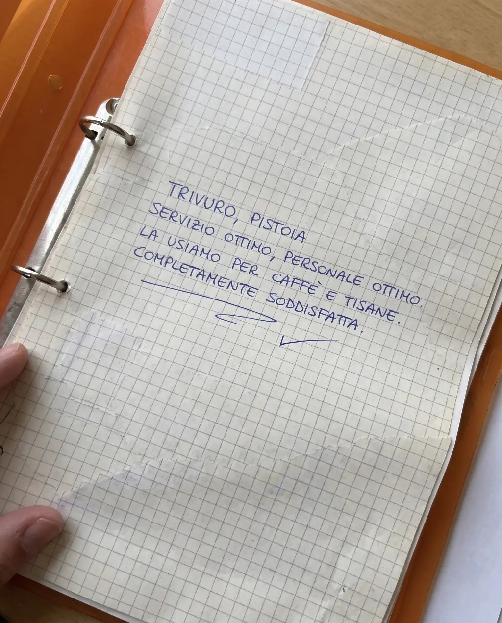 Recensione scritta a mano 1