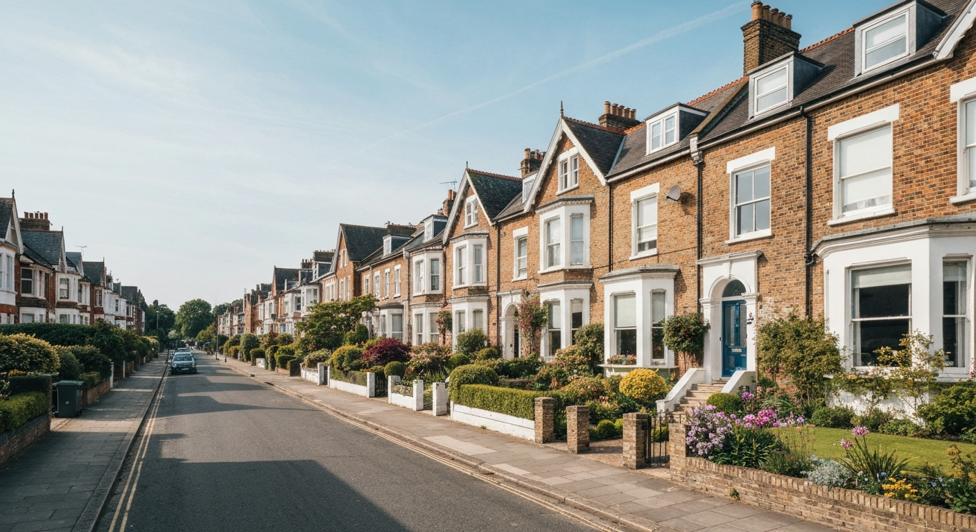 Premium UK Victorian residential street