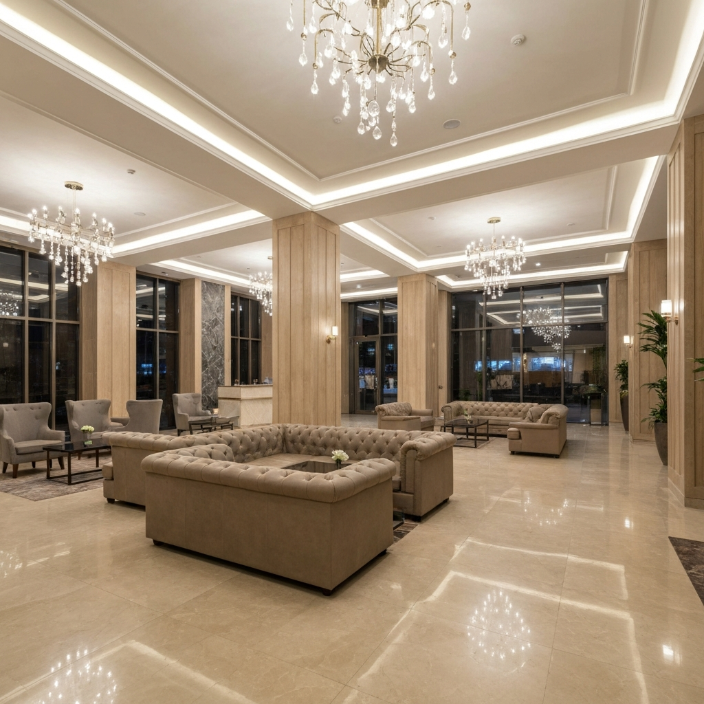 Hotel lobby painting showcase