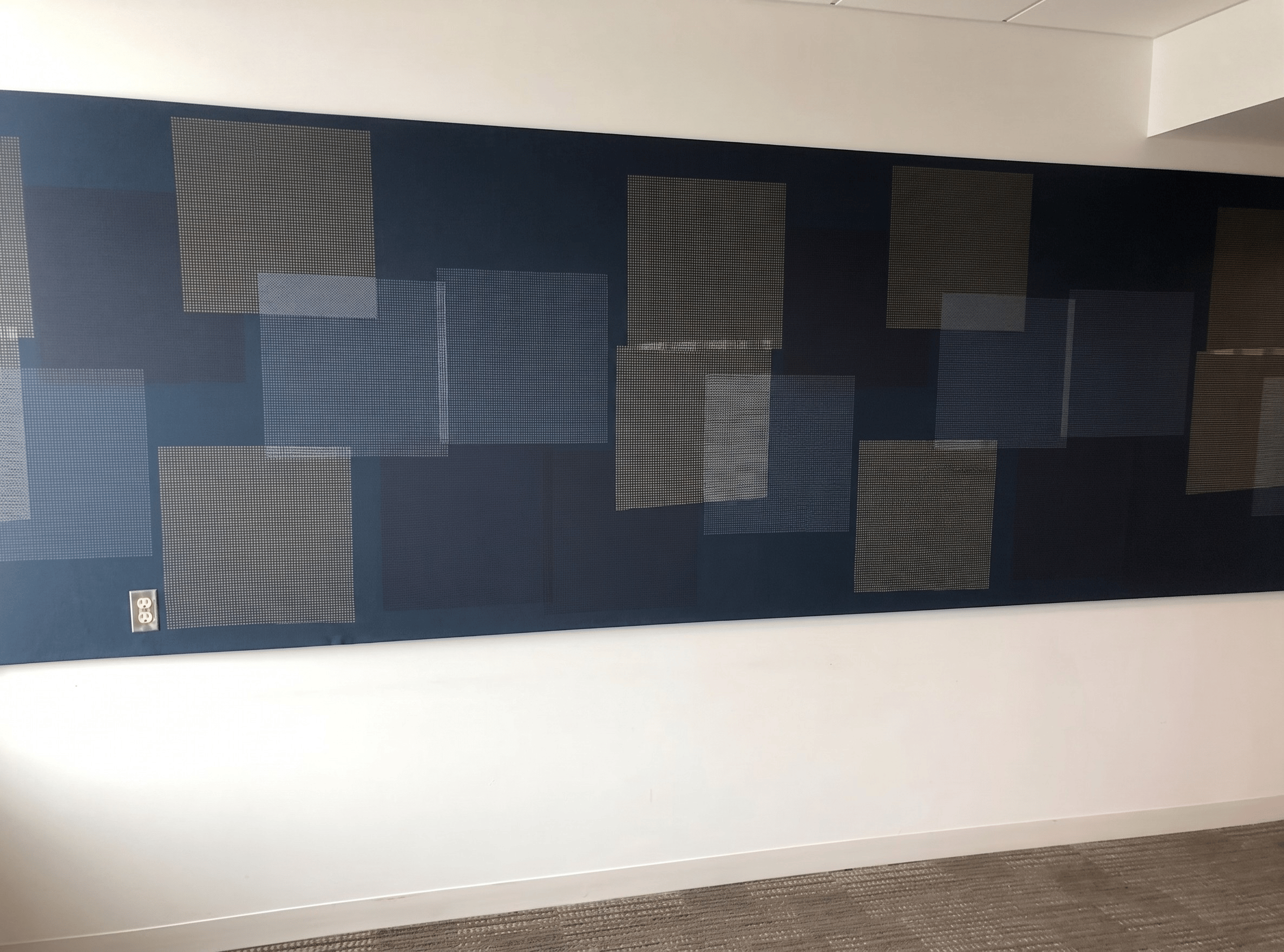 Geometric corporate wall graphic