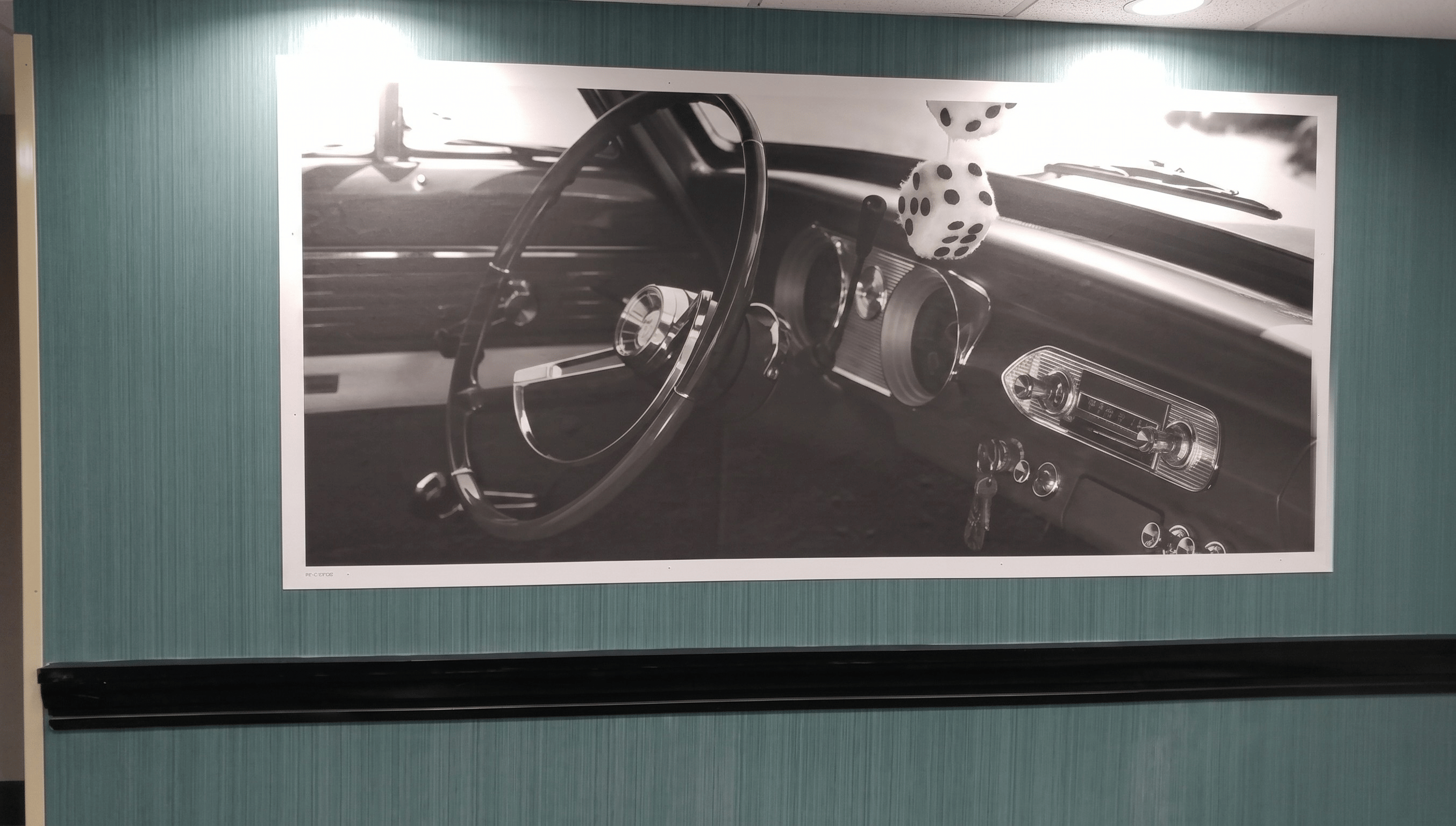 Custom monochrome dashboard art