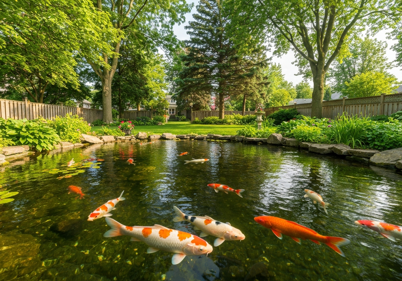 Koi pond installation